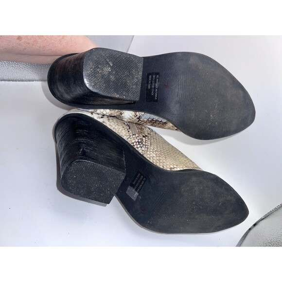 Report Jude Snakeskin Ankle Boots Womens 8.5 Chunky High Heel Booties Shoes - Picture 5 of 12